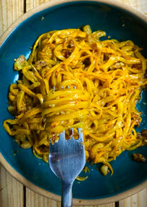 Zucchini Noodles in njh Italian Chilli oil (Vegan and Non-veg)